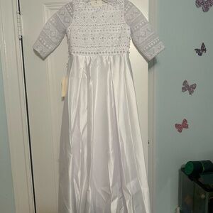 Elegant White Lace Kids Formal Dress